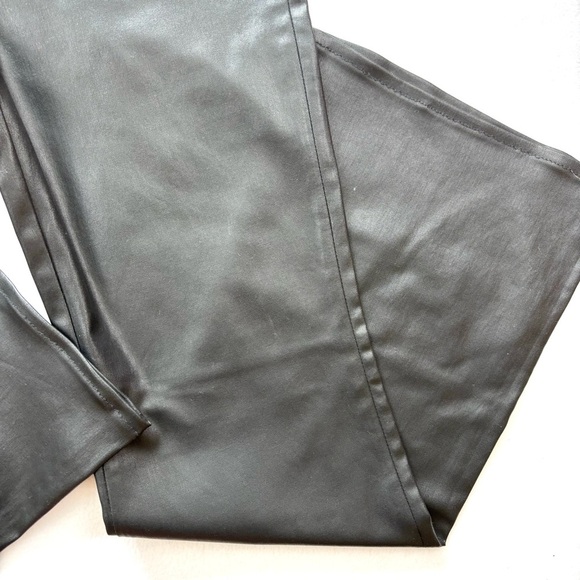Kut From The Kloth Retro Black Shiny Matte Highrise Flare Faux Leather Pant (12) - Picture 8 of 16